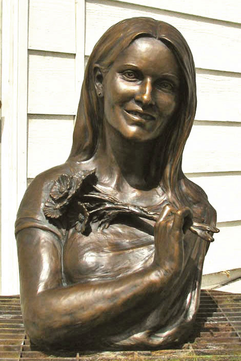 custom bronze portrait sculpture bust of a woman by Lena Toritch