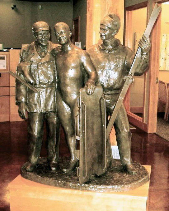 Olympic Athlete Jimmy Shea Family Bronze Portraits Statue