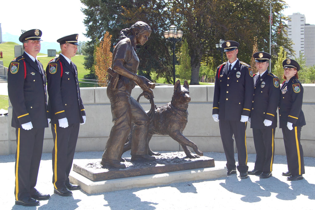 K9 Officer Statue with Officers