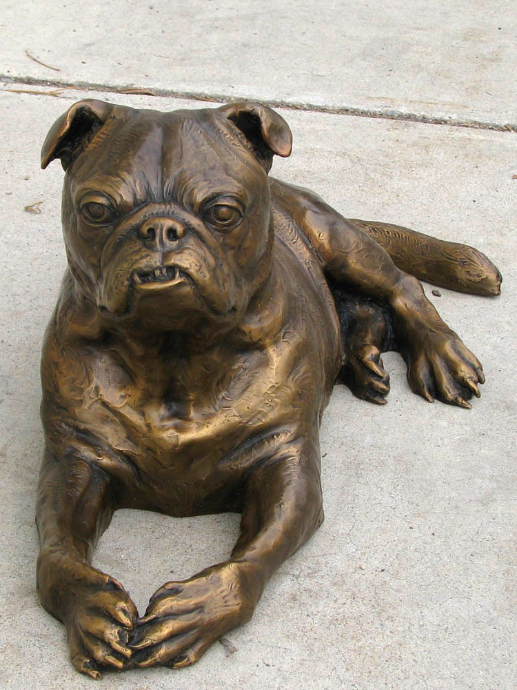 Pug Custom Bronze Dog Portrait by Lena Toritch
