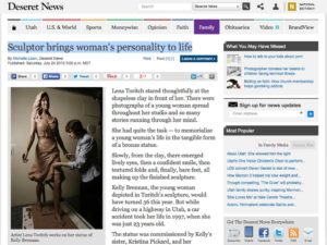 Deseret News Article | Sculptor brings woman's personality to life