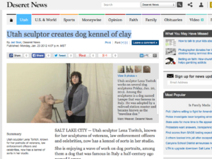 Deseret News Article | dog kennel of clay | Lampo