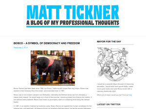 Blog post by Matt Tickner Bosco a Symbol of Democracy and Freedom
