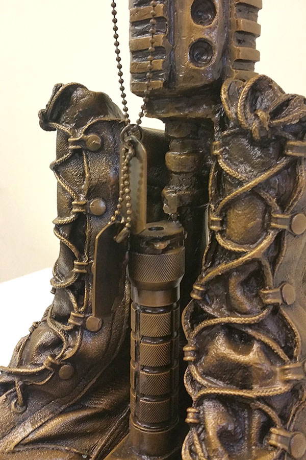 Battlefield Cross Bronze Detail Closeup